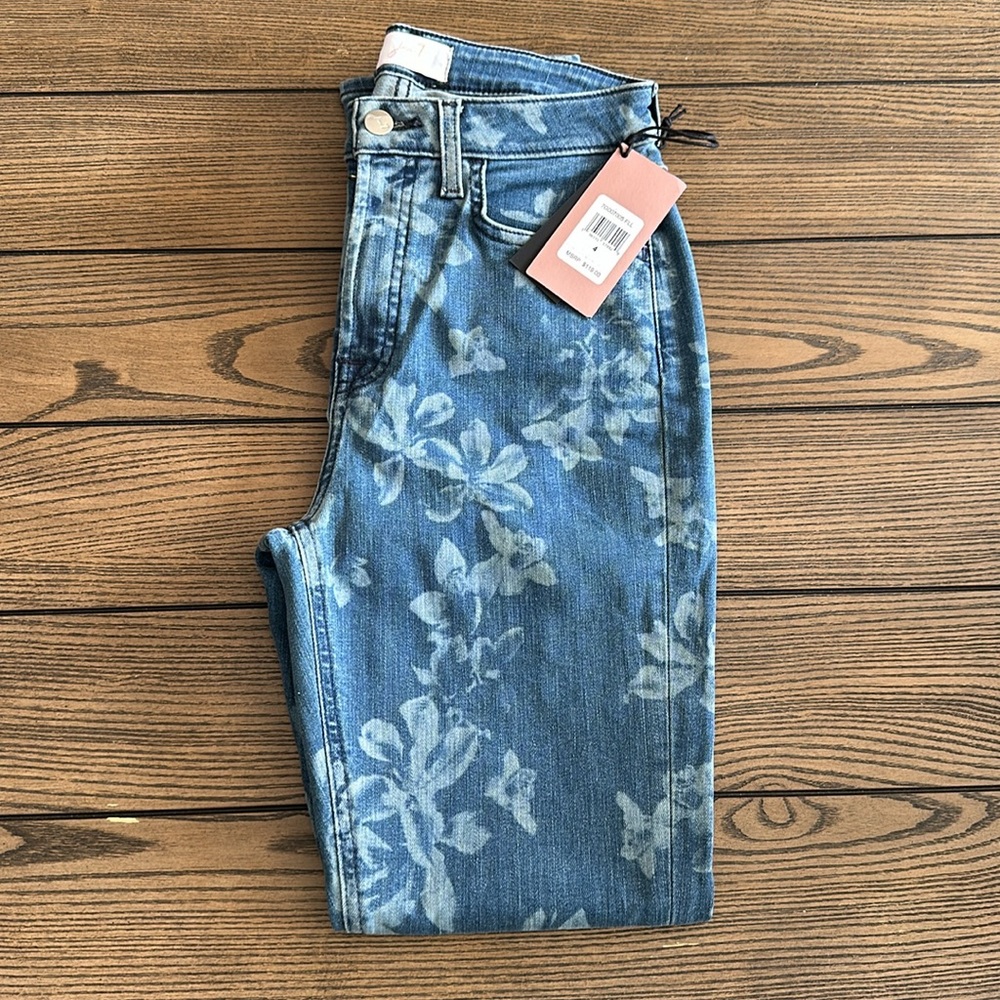 Laser Floral High Waist Skinny Jeans (JEN7 by 7 For All Mankind)